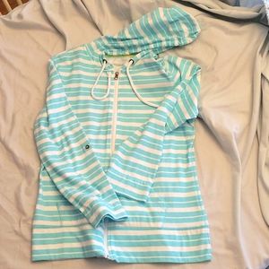 Light blue striped hoodie size large